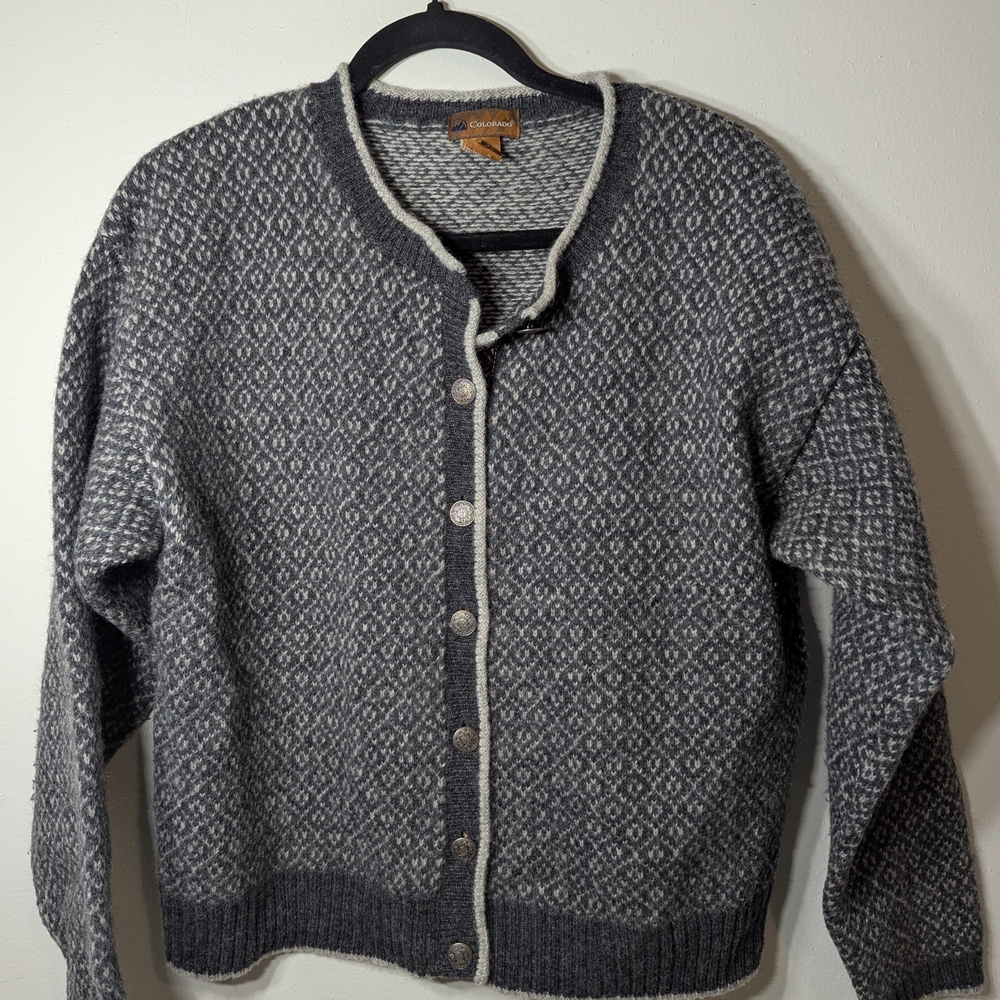 Colorado Clothing Co Vintage Shetland Wool Cardigan Sweater Women's L Nordic